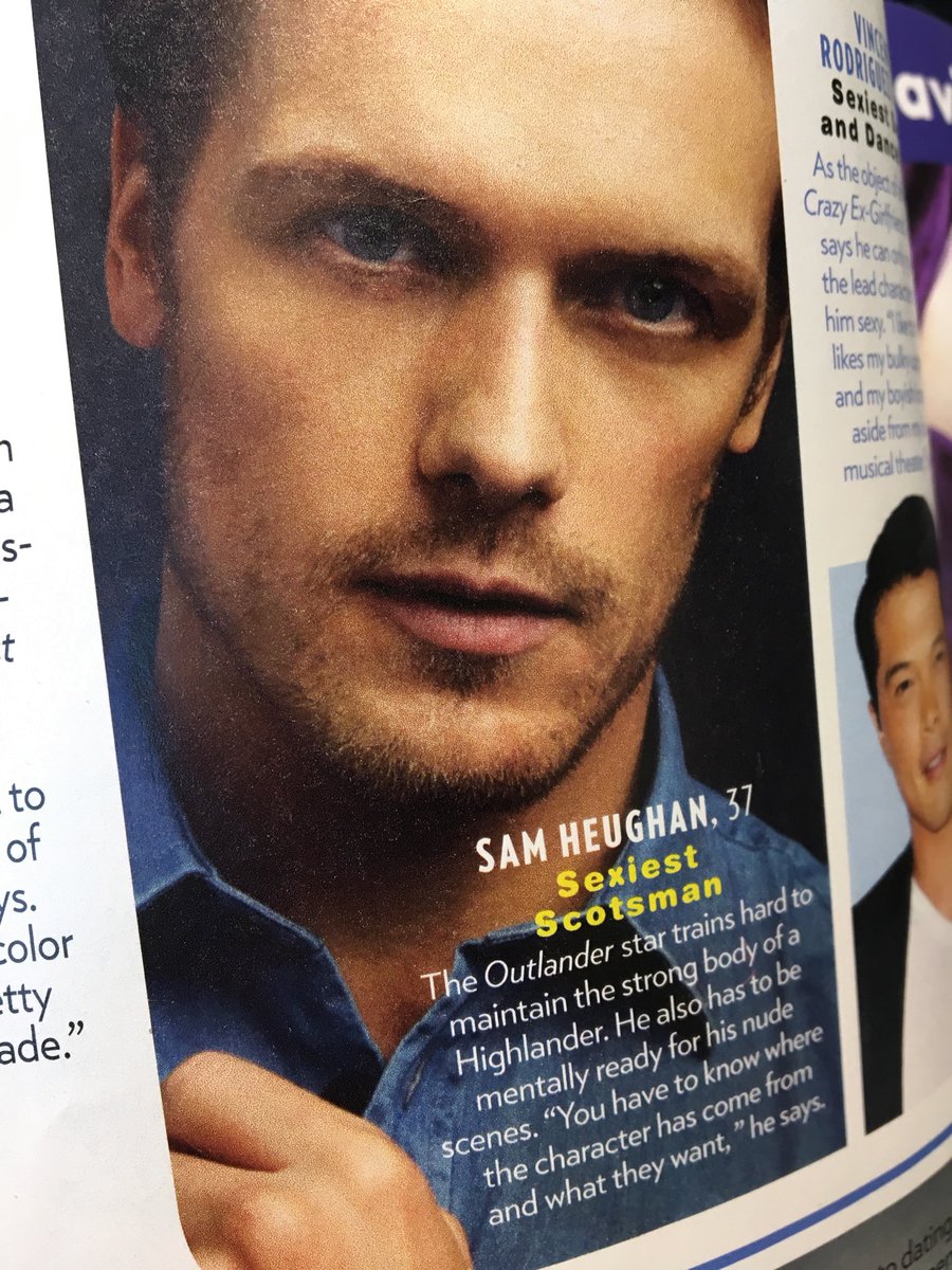 LoraProskiw's tweet photo. It’s not if he makes the cover, it’s when. Power of positive thinking, people.  #sexiestscotsman @SamHeughan https://t.co/JPNQiSZb7s
