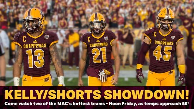 CMUniversity's tweet photo. Good luck tomorrow, @CMU_Football! #FireUpChips https://t.co/4hgxIxS1Ir