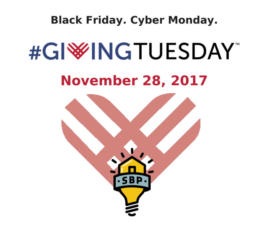 SBPLiz's tweet photo. As you begin your holiday shopping, remember: November 28th is #GivingTuesday. Donate to @SBPUSA  via our Facebook page on Tuesday - all donations made that day will be processed without a fee and can be matched by the @gatesfoundation  #BeAHelper for disaster impacted families https://t.co/u2qk77bVm5