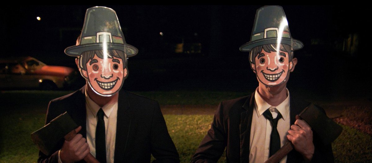 thepauses's tweet photo. If you haven’t seen Jason’s horror-comedy short @tweetinvaders about Thanksgiving Day robbers, today’s probably the day to watch 🦃⛏: https://t.co/JNDs0Lzx8S https://t.co/TaRDFQTwpw
