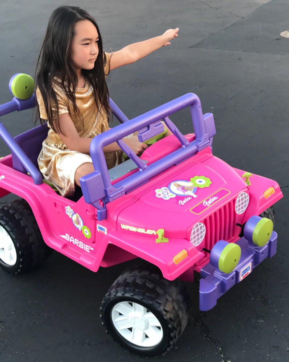 barbie driving car