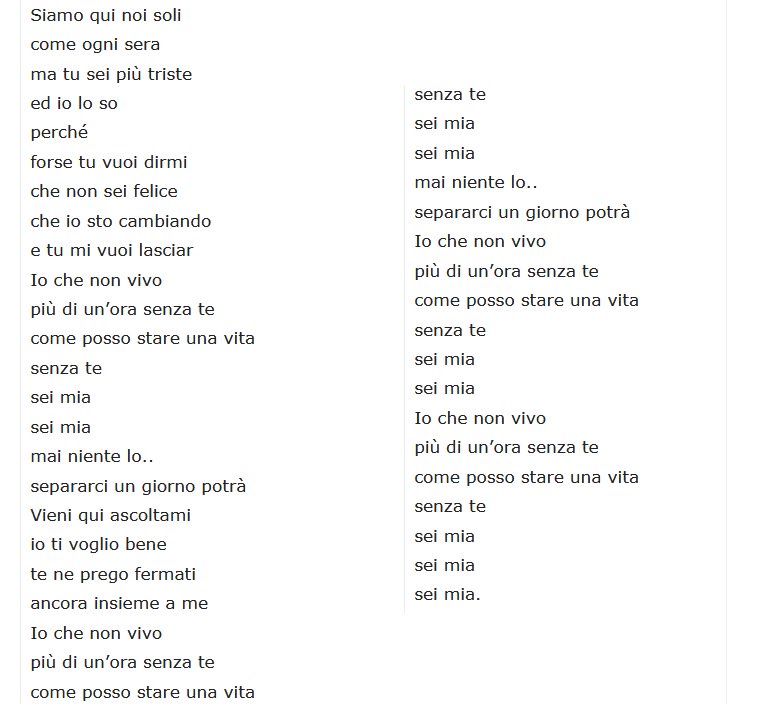 Io Non Vivo Al Mare Testo