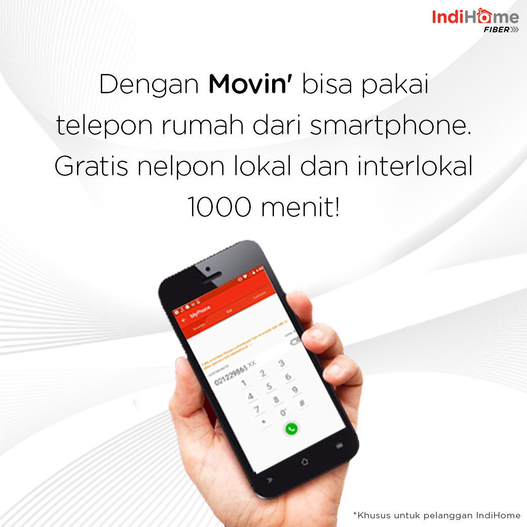 Telepon rumah sekarang bisa dipakai via smartphone lho! Yuk download Movin di Google Play. Info: indihome.co.id/movin
