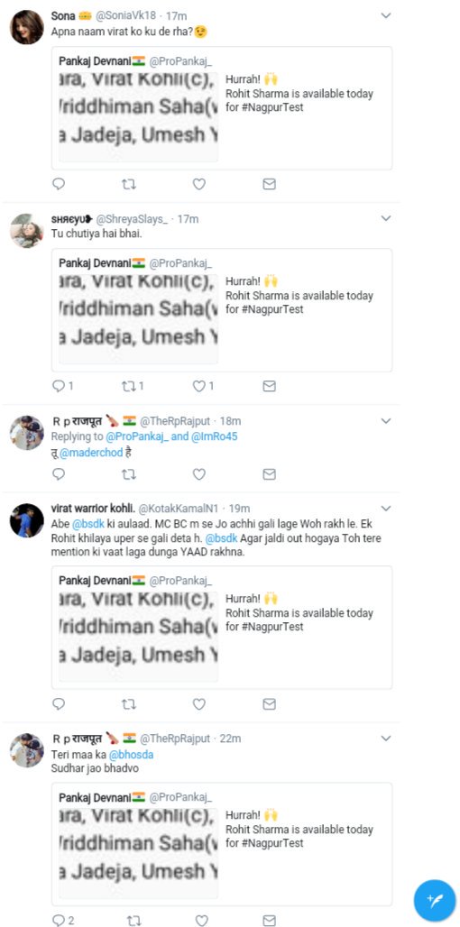 pankajdevnani45's tweet photo. Kohli fans reactions after read my tweet
So.. stupid
#nagpurtest #indvssl #invsl https://t.co/APVvfuTLdL