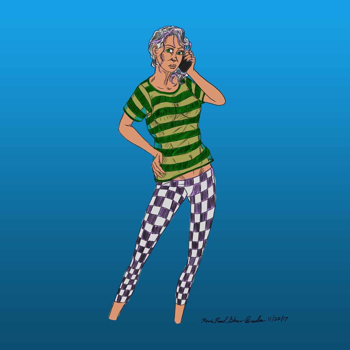 Kevinpsb00's tweet photo. A color version of my earlier #fashionsketch #fashion #digitalart #digitalsketch #digitaldrawing #photoshop #wacom #cintiq #charactersketch #characterstudy #kevinpaulshawbroden #FourNamesofProfessionalCreativity https://t.co/XlUAe7zRGD