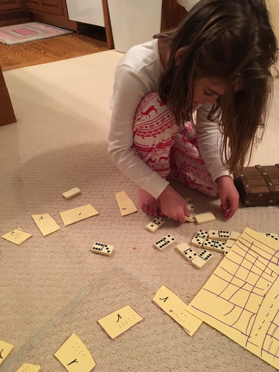 jrsteach's tweet photo. Made a rendition of #DominoParkingLotGame to #DominoAirplanesGame love that she made islands and double checked her work #Creative #FunAtGrandmas https://t.co/Rd8MuAyXeB