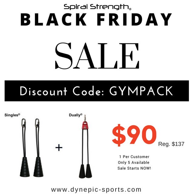 DynepicSports's tweet photo. Black Friday Special - $90 Spiral Strength Gym Pack! Only 5 available at this price. #SpiralStrength #blackfriday #sale https://t.co/R16wXs5qvC https://t.co/fq3io3YGwh