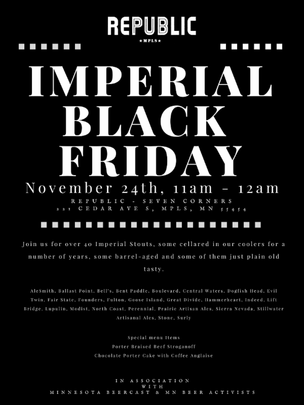 fultonbeer's tweet photo. As if you have anything better going on tomorrow.
https://t.co/FWvAo3jugt #ShoppingCanWait #ImperialBlackFriday w/ @republicmn https://t.co/1WQ5azR10N