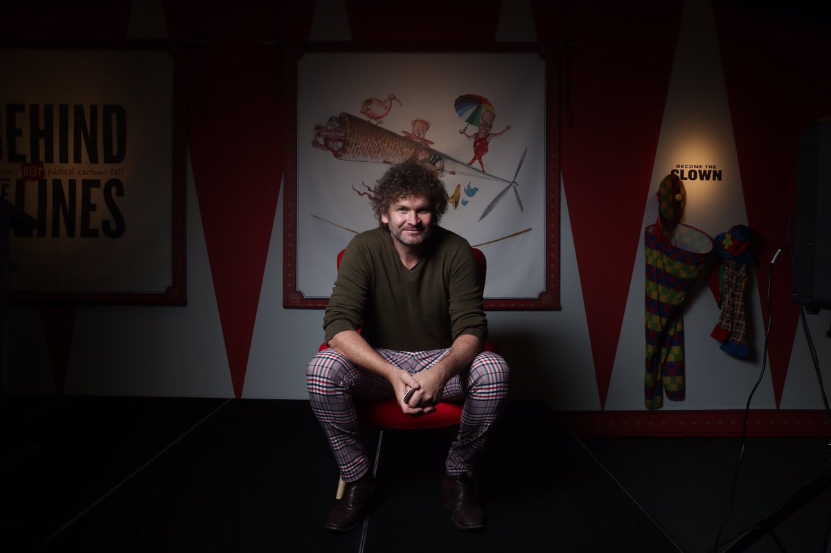 mpbowers's tweet photo. King of cartoonists-The incomparable @roweafr wins cartoonist of the year @MoAD_Canberra #behindthelines annual cartoon exhibition, it's a belter of an exhibition this year-so much has happened. Get along to see it, you won't be sorry you did, its open now https://t.co/Tt28S4jiLO