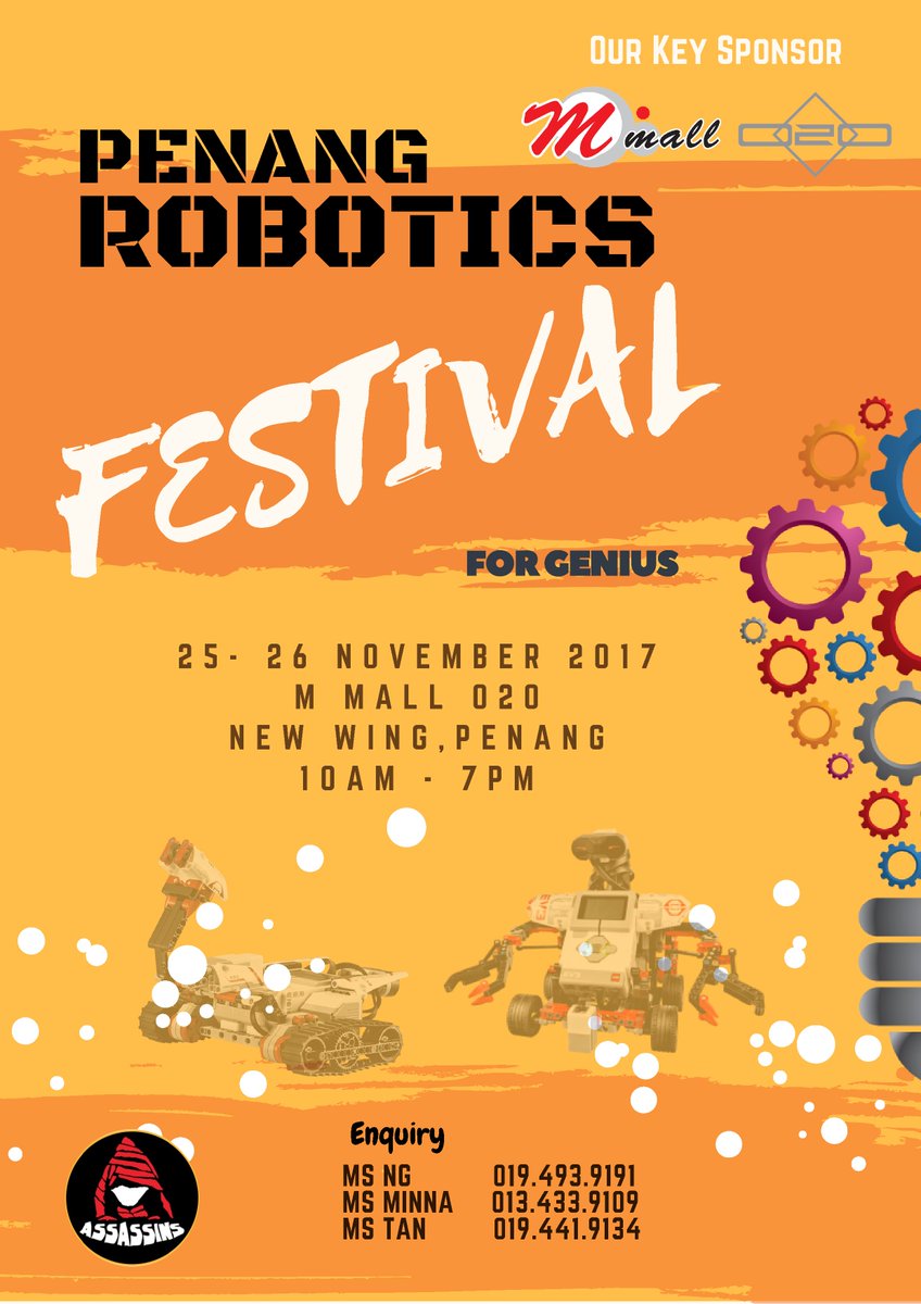 Mmall_'s tweet photo. To ALL Robotics geeks, we'll have a Robotics Festival on 25-26 November 2017 (10am - 7pm). We encourage youth to participate more in science, technology, engineering and innovation for our young generation. (y)
#MMallO2O #RoboticsFestival #Event #Science #Engineering #Technology https://t.co/vfruwlZ8Ts
