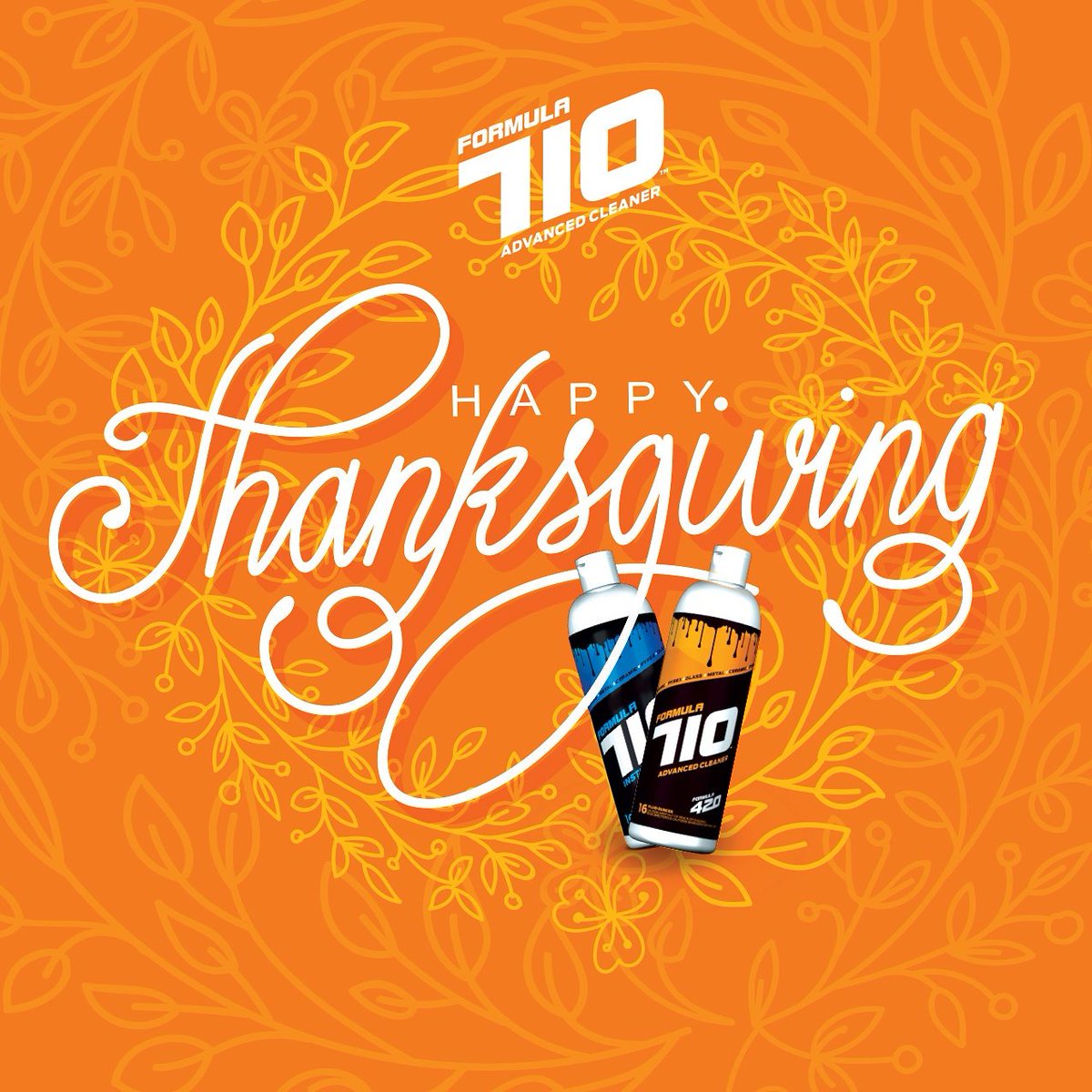 formula710's tweet photo. Happy Thanksgiving from #Formula710 and the rest of your @Formula420 family!

#formula420 #formula710 #420 #710 #cleanglass #cleanglassishappyglass #advancedcleaner #glasscleaner #keepemclean #clean #madeinamerica #glass #glassofig #smokeshop #headphones https://t.co/cYpGfU84Yt