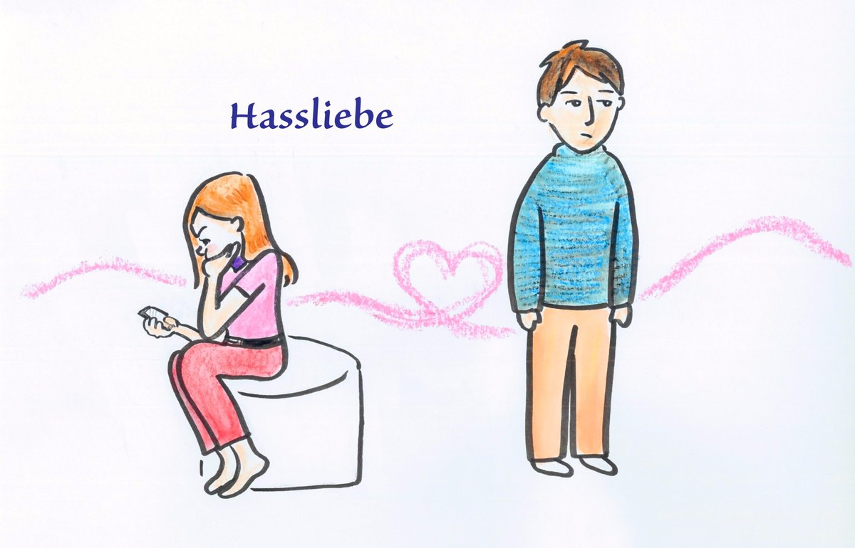 ドイツ大使館 今週のドイツ語 相反する憎しみと愛という単語が一つになったらどんな意味 でしょう 嫌いなんだけど やっぱりこれじゃないとダメ うまが合わないけれど 居ないと寂しい そんな複雑な感情 Hassliebe 皆さんにも覚えが