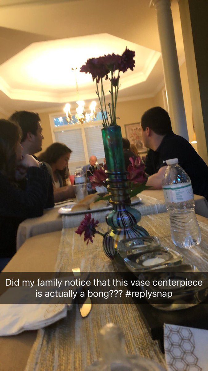LoganCoop3's tweet photo. Made it through thanksgiving dinner without the fam noticing i switched out one of the vases https://t.co/vuqUGTE20W