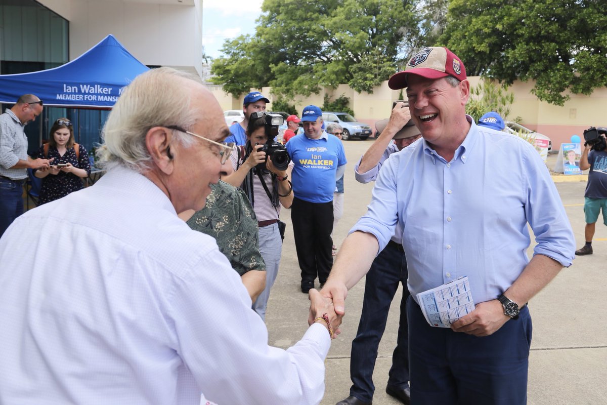 TimNichollsMP's tweet photo. .@IanWalker_MP has been an outstanding voice in the Mansfield electorate, and the the team on pre-poll are talking to voters about how the @LNPQLD will continue to deliver for the south side of Brisbane and Build a #BetterQLD. #QLDvotes https://t.co/futh3YVs1L