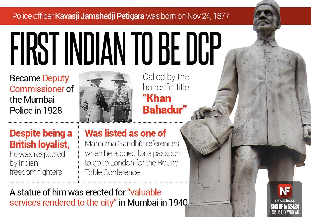 Kavasji Jamshedji Petigara, the first Indian to head the Bombay CID as DCP in 1926, was born on Nov 24, 1877