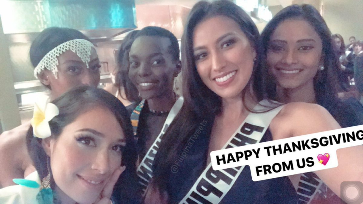 baklabaklachuc8's tweet photo. Happy Thanksgiving from Our Queen Rachel! Say cheese! #Philippines #MissUniverse https://t.co/agphyEfOiL