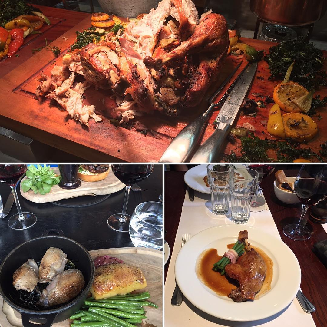 Happy #Thanksgiving! 🦃 🦃 
Sharing 2 more amazing meals I enjoyed this year. Bottom left a smoked pigeon filet at one of London's most exclusive restaurants with <a href="/LuxoAir/">LuxoAir</a> VP &amp; a South-France Gigot d’agneau. Praying for everyone. More blessings  my good people 🙏🏽