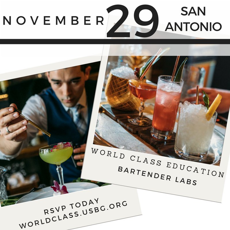 WorldClassUS's tweet image. World Class Bar Labs happening in San Antonio on Nov 29th. Get your RSVP submitted at ed.gr/flrj #worldclassus