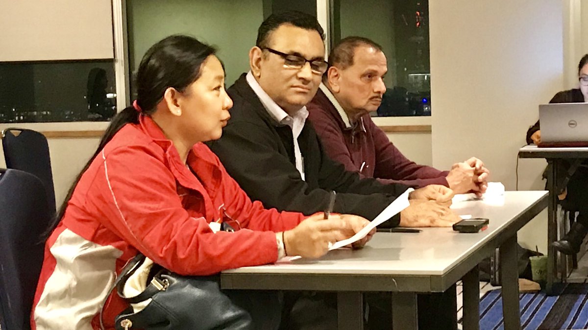UniforTheUnion's tweet photo. In B.C. tonight, Unifor members working in cleaning services testify to the Fair Wage Commission about the urgent need to increase minimum wage to $15 and use public policy tools to stop contract flipping. #makeitfair #bclab #bcpoli https://t.co/gZEwSpSPZ4