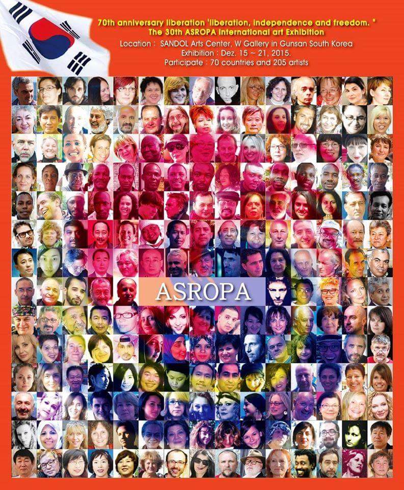 2018 Pyeongchang Winter Olympic Games commemoration.  
The 32nd ASROPA International Arts Exhibition  South-Korea in GUNSAN art Center Exhibition  at Dec1~5. 2017.
Participate : 104 artist from 43 countries 
Organizer  Prof.Dr. Clemens Beungkun Sou)
Curator      Prabhinder Lall .