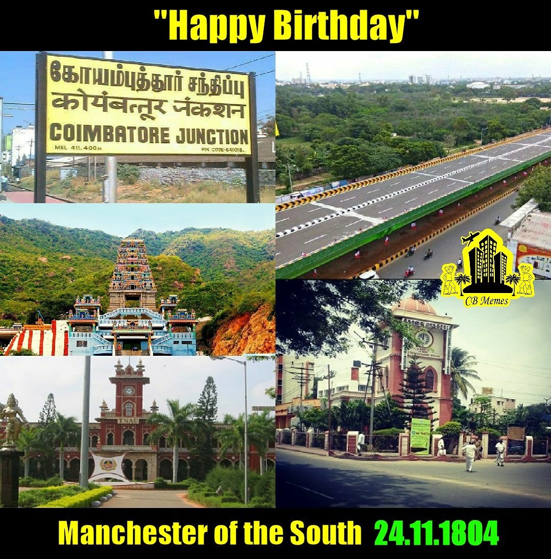 Banuchanthiran's tweet photo. 212th #CoimbatoreDay !!
#Proud #Coimbatorean — feeling proud. #கொங்குநாடு #Coimbatore
Coimbatore was elevated as district headquarters on November 24, 1804. Kovai celebrates Coimbatore Day on November 24th
#geatha solvomnga naka Coimbatore nu. https://t.co/4v1XayOYge