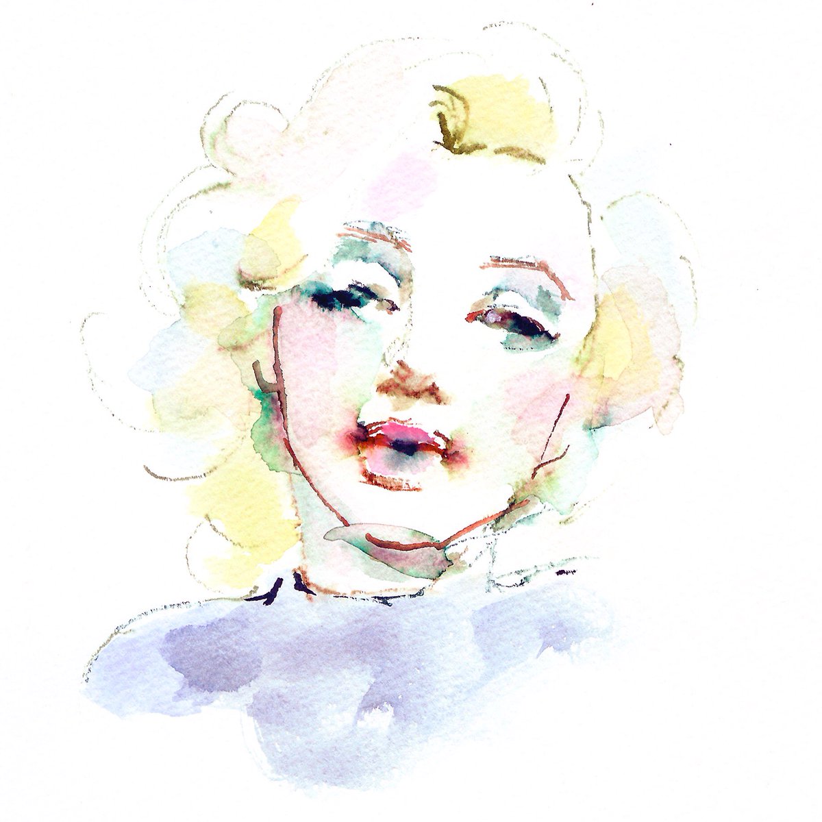 吉村 奈穂子 Ar Twitter Marilyn Monroe Marilynmonroe Normajean Portrait Sexy Cool 1950s Fifties Drawing Illustration Ink Art Painting Watercolor Actress マリリンモンロー ノーマジーン 50年代 フィフティーズ 名女優 水彩 ドローイング