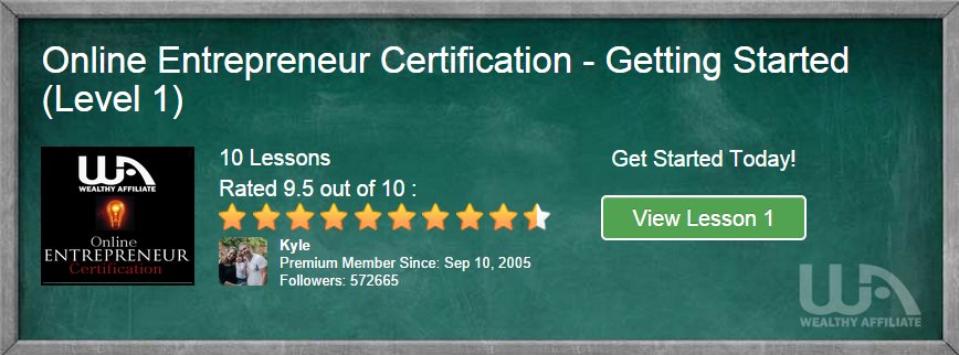 OnlineEntrepreneur Certification - Getting Started 
tinyurl.com/j6vbch3
#wealthyaffiliate 
#AffiliateMarketing
