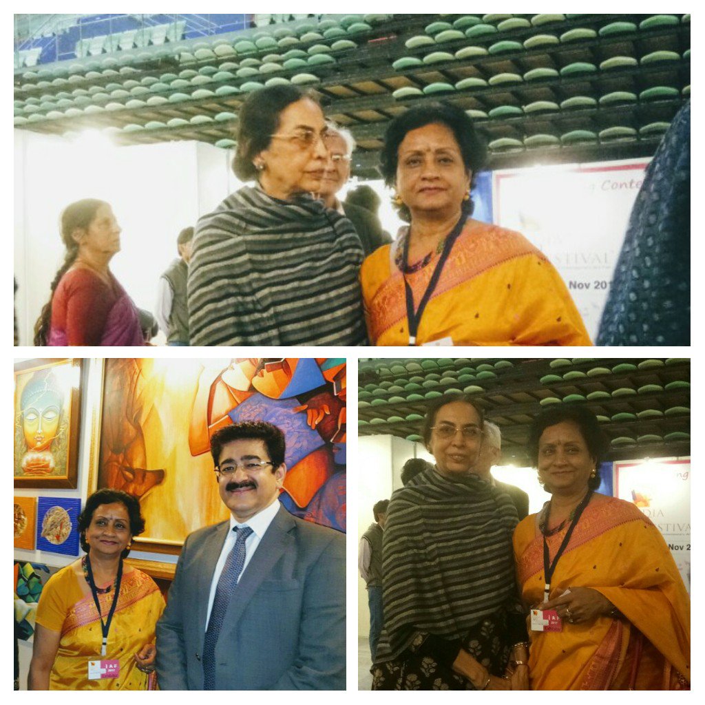 RSuddha's tweet photo. Vd Sandeep Marwah and Arpana Kaur.. Grt artist @ India Art Festival, Tyagraj Stadium, Delhi https://t.co/gcWjBr6IgY