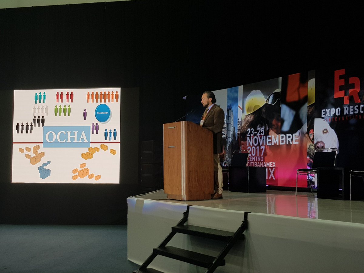 ExpoRescue's tweet photo. Mtro. Juan Pablo O´Farril Dunque, Representante de @UNOCHA en México en su ponencia: Las Naciones Unidas y la Respuesta ante Desastres. @ONUMX https://t.co/tHzHWYwgcw