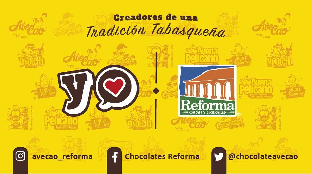 chocolateavecao's tweet photo. Yo amo los productos de #chocolatesreforma 😍 Porque #Amifamiliayaminosencanta ¡Creadores de una tradición Tabasqueña! 😁 #Avecao #avenaconcacao #Milkycao#Cocoache #Polvillo #Pinolcho ¡Los esperamos en el 8vo #festivaldelchocolate ! 😁@MagoChong_Tall @TVTenlinea @AztecaTabasco https://t.co/ho2bZRNHVA