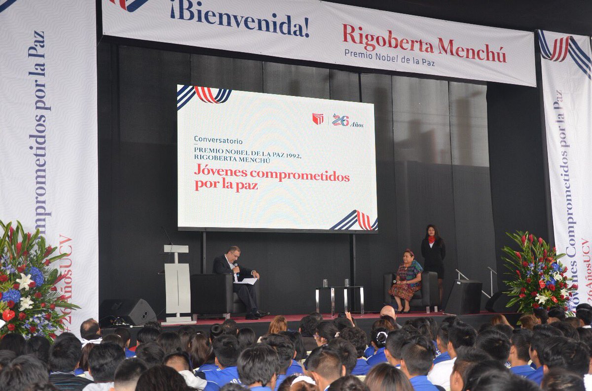 RigobertMenchu's tweet photo. Llevo en el corazón el cariño y alegría de la juventud, así como las bienvenidas con danzas, bailes y en idioma Quechua, que demuestra el orgullo identitario de la juventud peruana. @UCV_Peru https://t.co/UmMsnVwIwh