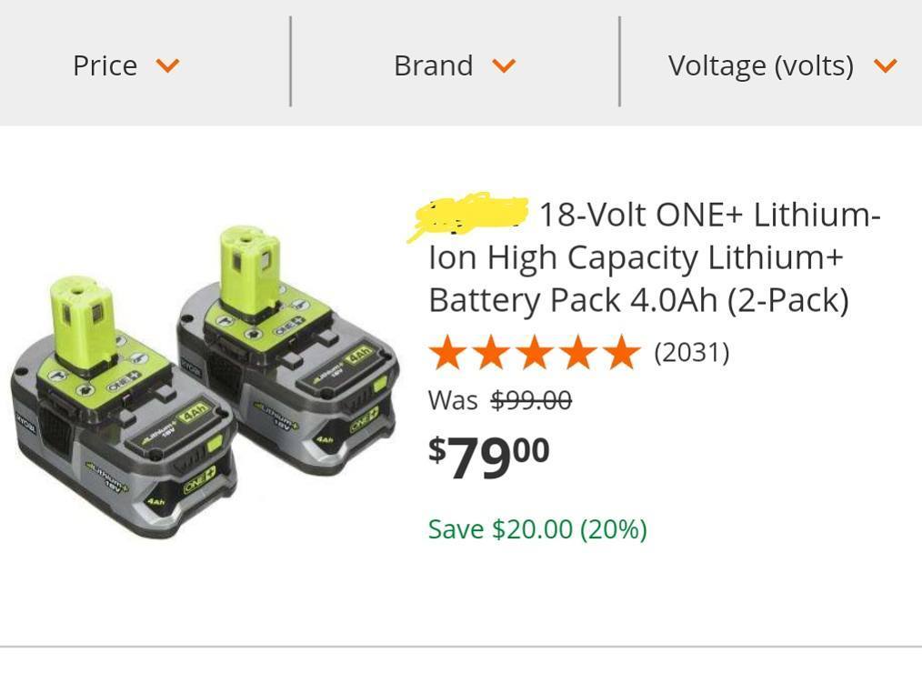 getusbeast's tweet photo. Wow! These were literally $99 EACH last week! This is the best price per watt-hour I've ever seen in cordless tools. (Disclaimer: we are not affiliated with Ryobi in any way) #blackfriday #Ryobi #homedepot https://t.co/tLDSjr3CrM https://t.co/JRVT5g2ixJ