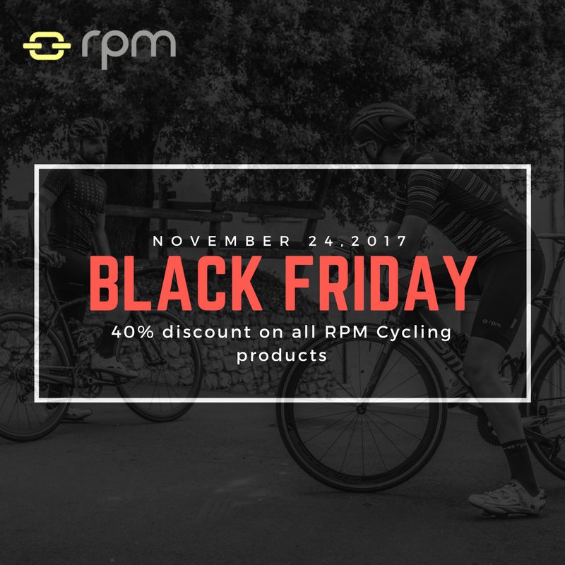 RPM_Cycling's tweet photo. Black Friday: It's the day! 
40% discount on all RPM Cycling products.
Coupon code: BLKFDAY17
https://t.co/HIeX9J5VR8
#myrpm #rpm #cycling #madeinitaly #blackfriday #BlackFriday2017 https://t.co/b1SK233HjF