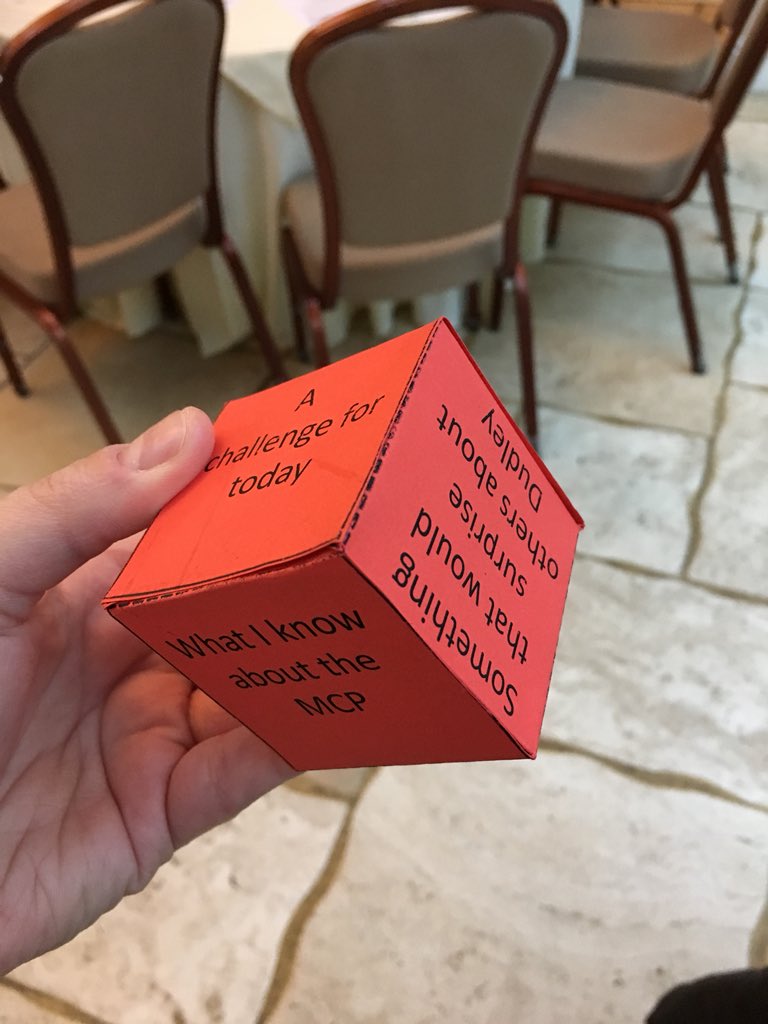 AdamTsays's tweet photo. I love these bespoke Dudley MPC question dice! Really cool ice breaker to start sharing our collective knowledge about the MCP for our accelerated design event today 😎 #MCPtransform @helenbevan @HEWMLeadership @DudleyCCG @HEE_WMidlands @NHSLeadership https://t.co/kmGuwtDXlJ