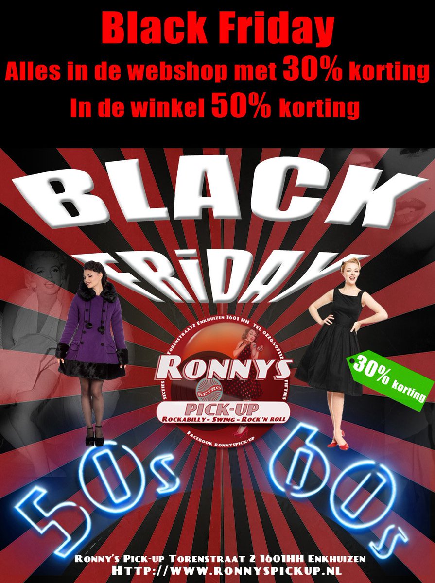 Ronnys_pickup's tweet photo. We hebben vandaag een BLACK OUT!!!
In de webshop 30% op alles en de winkel 
50% korting op alles......

Ronny's Pick-up
Torenstaat 2 #Enkhuizen
#BlackFriday #BlackFriday2017 #BlackFridayDeals https://t.co/auAXFujQwb