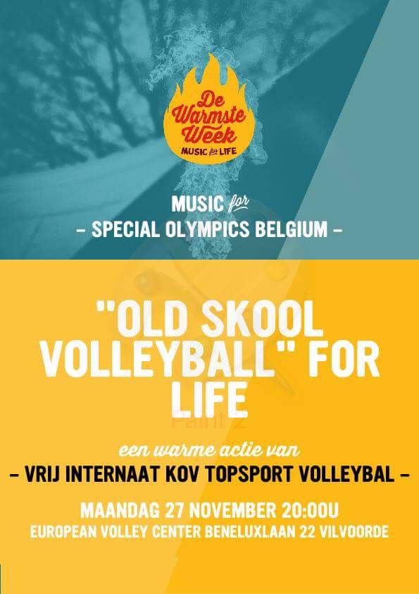 Topsportschool Volleybal steunt <a href="/DeWarmsteWeek/">De Warmste Week</a> <a href="/stubru/">StuBru</a> #OldSkoolVolleyball #specialolympics