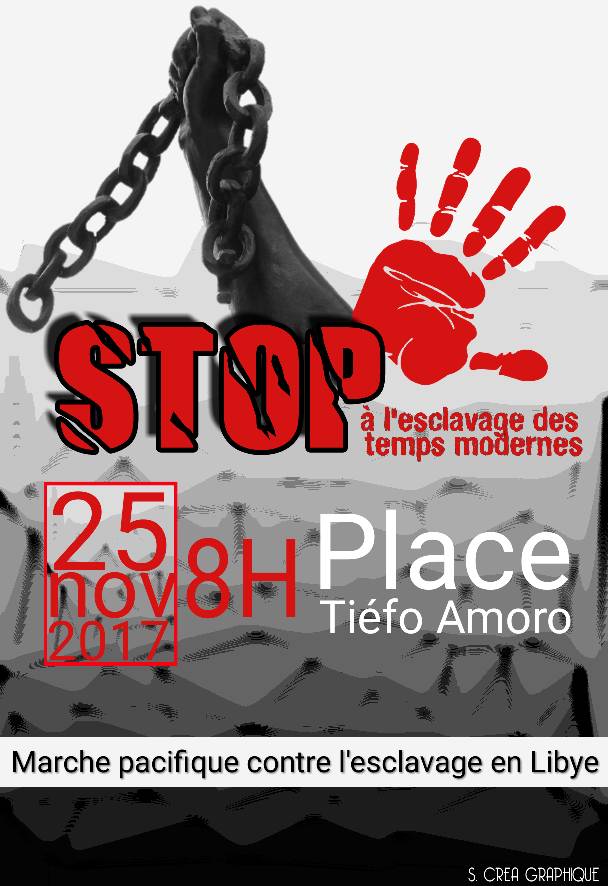 #BoboDioulasso dit NON!
A la #TraiteNégrière qui semble être #Passé pour être #Présent dans le #Futur  ainsi qu'à l'esclavage de l'homme noir sous ttes ses formes:économiq, idéologiq, politiq, culturelle, etc.
Allô Réveilles toi Afrique!
Ici #Burkina, notre Faso!
<a href="/Claudy_Siar/">Claudy Siar</a>