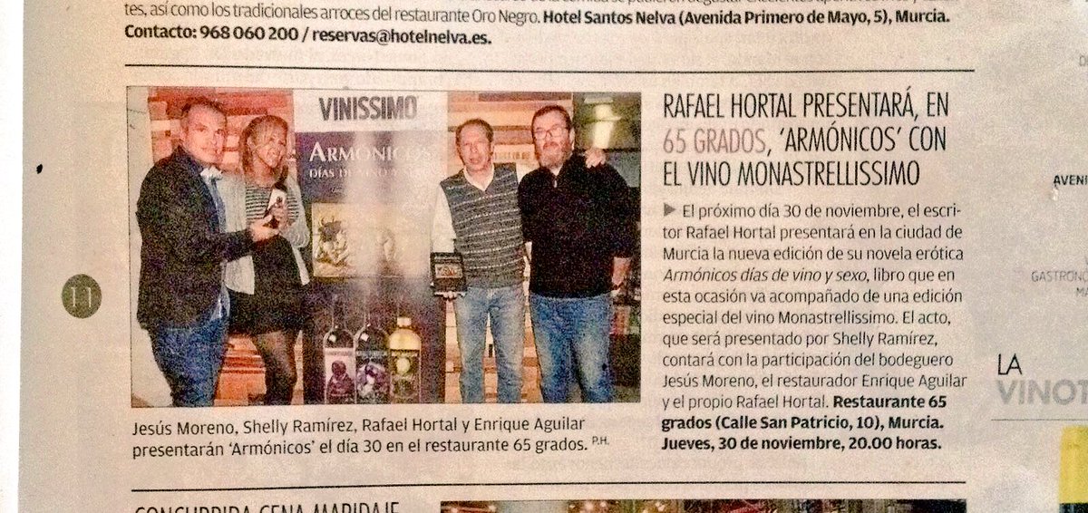 shellyramirezp's tweet photo. El jueves que viene nos vemos en @65Grados, presentando la novela de @RafaHortal y el vino #monastrellissimo, el más viral del mercado 🍷 https://t.co/a2ihwCVPqz