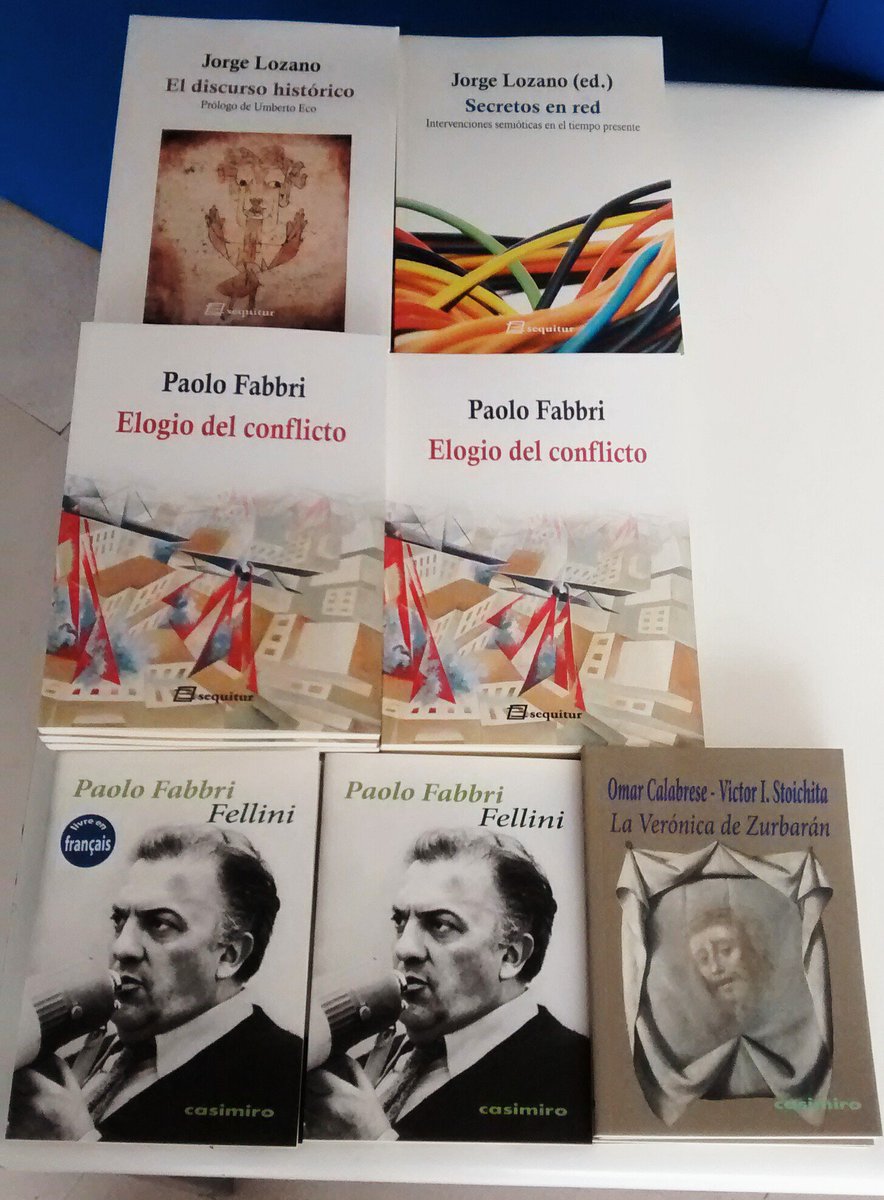 GESCsemiotica's tweet photo. Si estás en el Congreso 'Modas, modos, maneras' puedes adquirir uno de estos libros. A las 11h conferencia de #PaoloFabbri #ModasModosManeras #Semiotics #HistoriaDelPresente #GESC https://t.co/06OJffQkMN