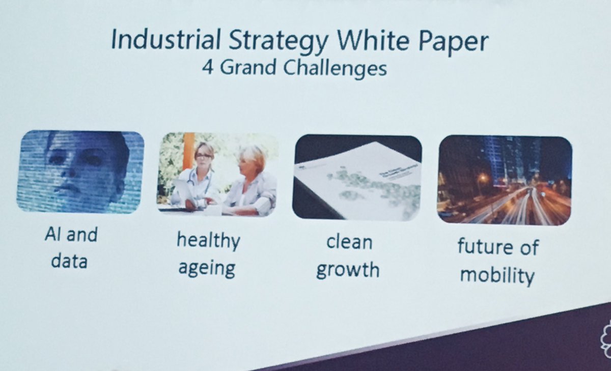 LJMU_RIS's tweet photo. The 4 grand challenges in the Industrial Strategy White Paper #IndustrialStrategy #KTPConf2017 https://t.co/WWRE95Bba1