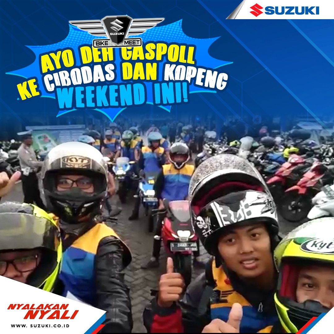 Buat BradSis yang di area Jabodetabek &amp; Bandung, ayo yapsiap konvoi ke Suzuki Bike Meet Cibodas, besok! Kalo Kota Malang bisa kumpul sebanyak 1.087 Suzuki Riders, ayo kita rame-rame bikin Cibodas jadi lautan Suzuki! 
#suzukibikemeet2017 #KomunitasSuzuki #suzukimotor