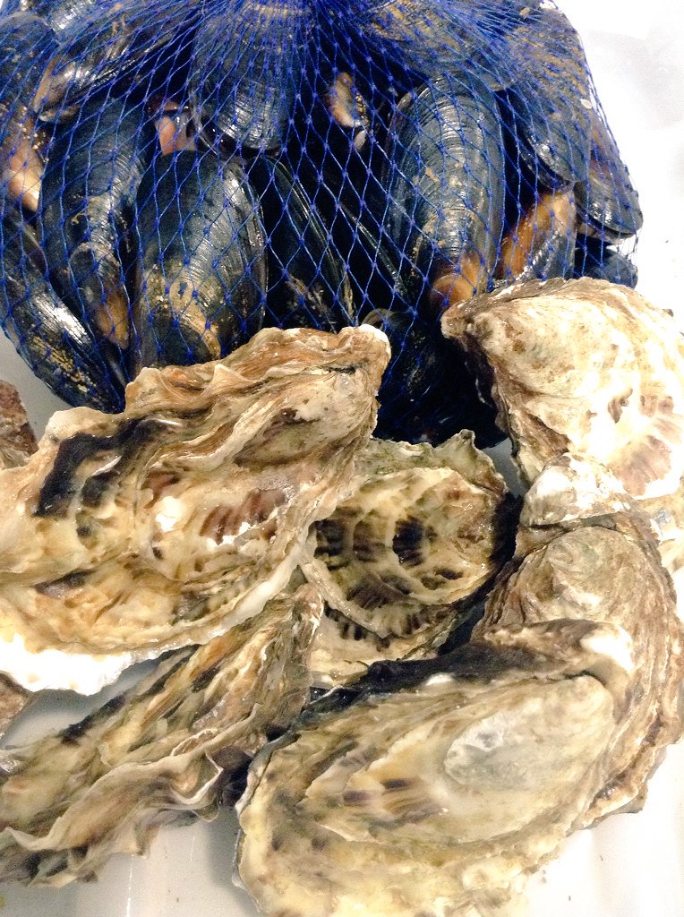 All hands on deck with Chef Deanna tasting oysters and making clam&amp;mussel Bourride in evening class #fishonfriday