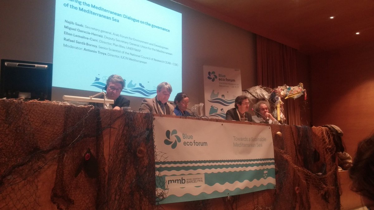 global_ecoforum's tweet photo. "La regresión del estado ecológico del mediterráneo es cada vez más evidente. Necesitamos menos papel y más acción, una mayor involucración del sector privado y un mayor flujo de información" Rafael Sardá  #BEF17 https://t.co/cxIm1hzFxx