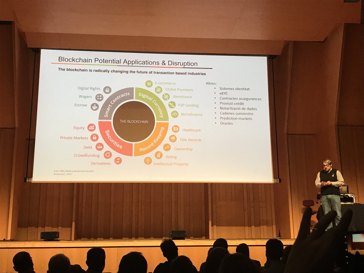 taafsl's tweet photo. Les aplicacions potencials del #blockchain17 i la seva disrupció en el nostre dia a dia ara al @CercleTIC https://t.co/zHssrjiwwv