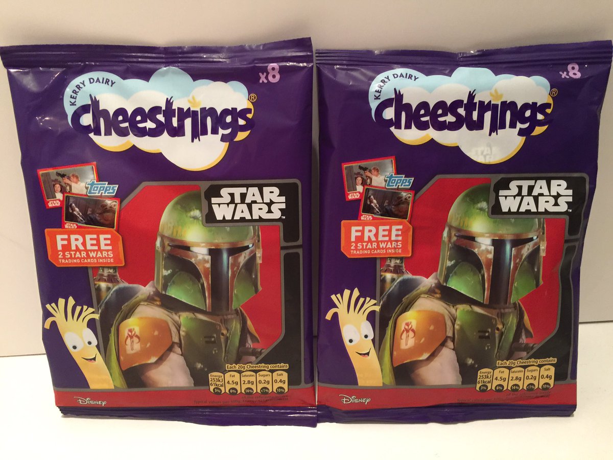 UKToyCollector's tweet photo. Something tasty from my #StarWarsFoodPackagingCollection in my #StarWarsCollectionRoom
#StarWarsCheestrings by #KerryDairy circa 2015/16
#BobaFett #Cheestrings 8 pack
#StarWars #TheLastJedi https://t.co/Dv6lMH27x6