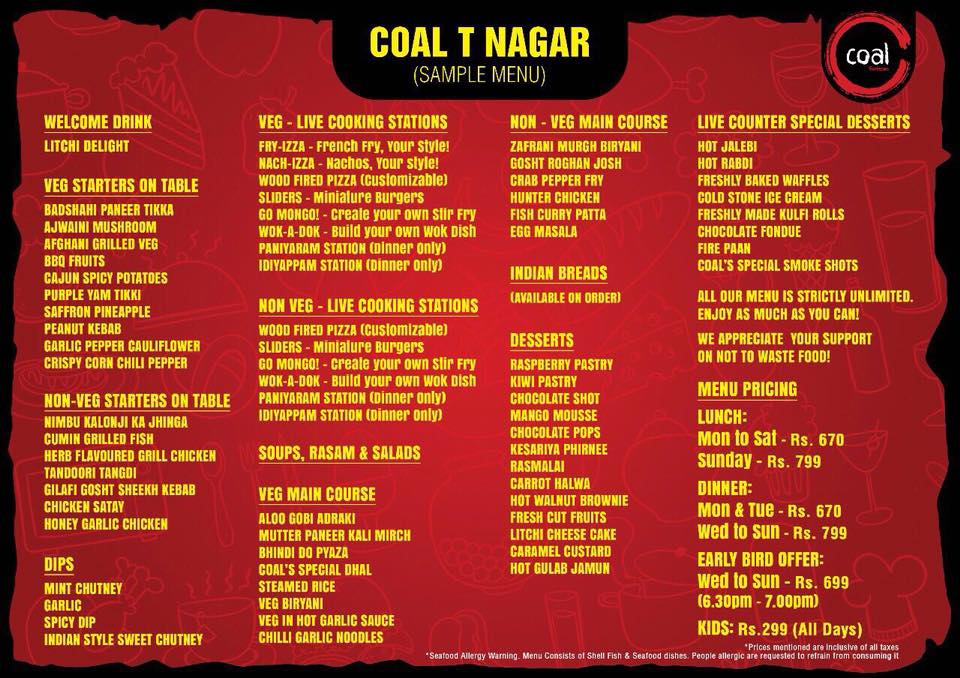 Coal barbecue top t nagar price