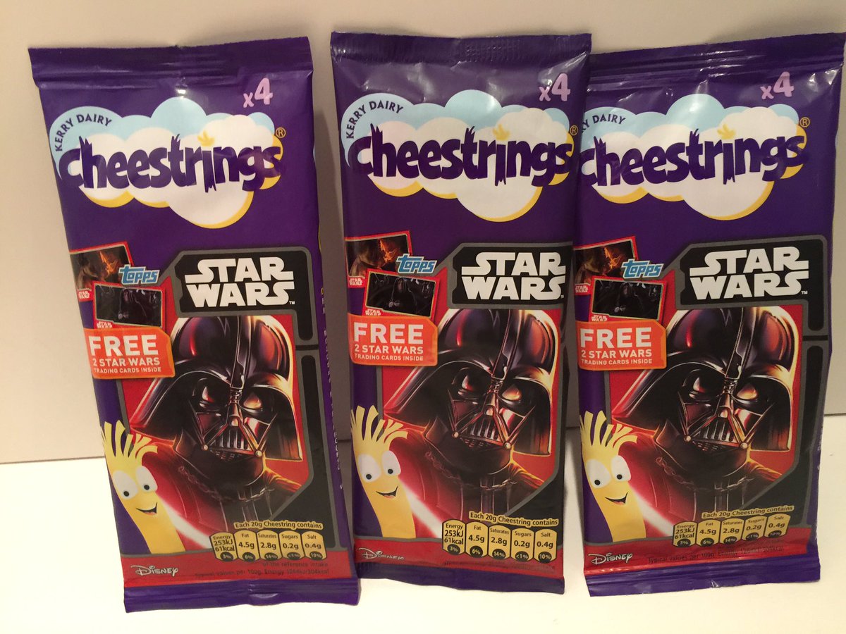 UKToyCollector's tweet photo. Something tasty from my #StarWarsFoodPackagingCollection in my #StarWarsCollectionRoom
#StarWarsCheestrings by #KerryDairy circa 2015/16
#DarthVader #Cheestrings 4 pack
#StarWars #TheLastJedi https://t.co/7SOeL18tIY