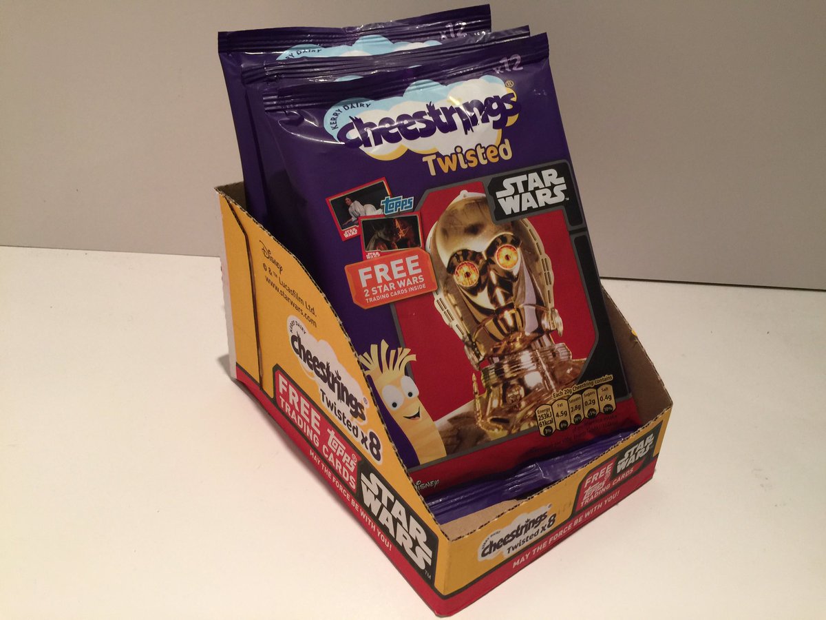 UKToyCollector's tweet photo. Something tasty from my #StarWarsFoodPackagingCollection in my #StarWarsCollectionRoom
#StarWarsCheestrings by #KerryDairy circa 2015/16
#C3PO Twisted #Cheestrings 12 pack
#StarWars #TheLastJedi https://t.co/nYsjbALowL