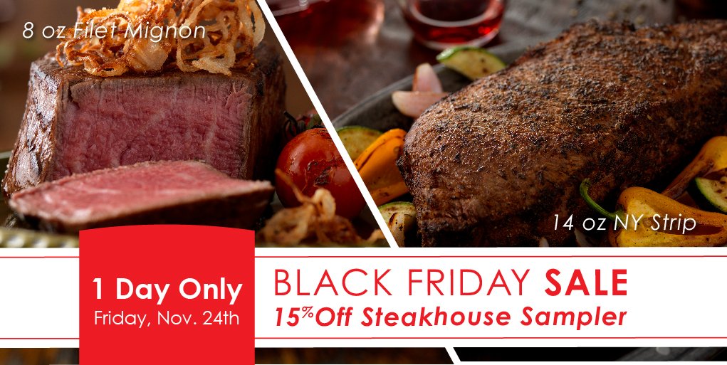#BlackFriday Sale starts now! Get 15% off our Steakhouse Sampler 1-Day ONLY, while supplies last. Shop now: meyernaturalangus.com