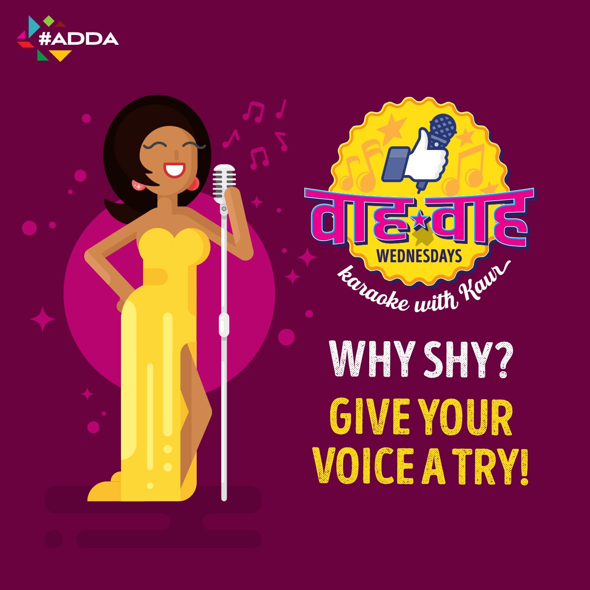 chaloadda's tweet photo. You know you are a performer, and #Adda is your stage!
#Karaoke #night #Chaloadda #midweekmadness #wednesday #WahWahWednesdays #Pune #nightlife https://t.co/aBEClCLWGF